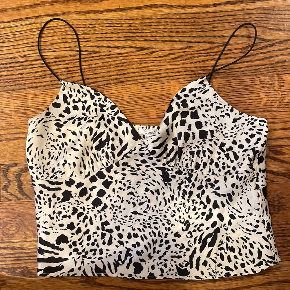 Silk animal print tank top